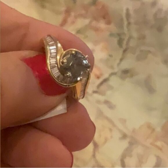 ⭐️💝Stunning💝⭐️ 14K Zoisite & Diamond Cocktail Ring Sz 6 - Picture 5 of 10